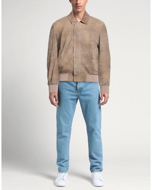 Giorgio Brato Brown Taupe Jacket Leather for men