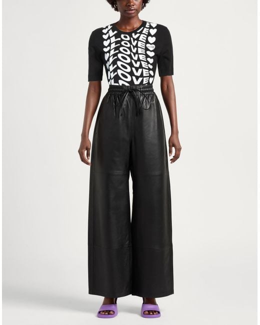 Love Moschino Black T-Shirt Cotton, Elastane