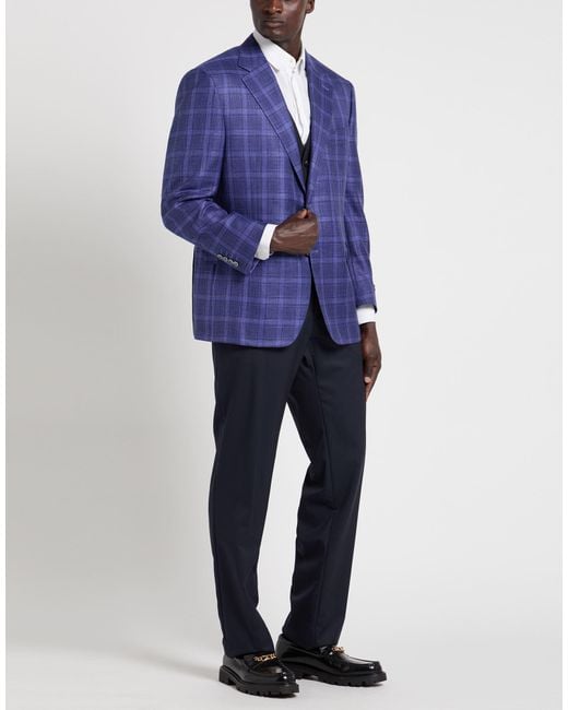 Canali Blue Blazer Cupro for men