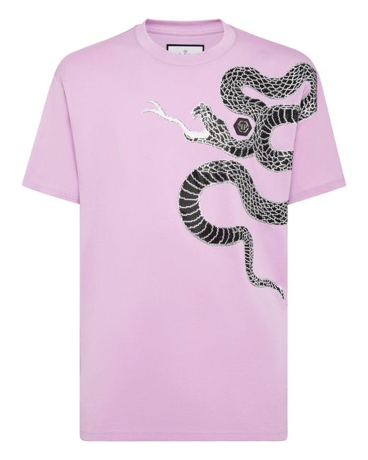 Camiseta Philipp Plein de hombre de color Pink