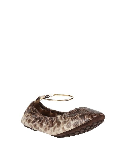 Fendi White Ballet Flats Leather
