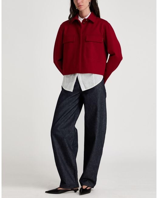 Max Mara Red Brick Jacket Wool, Polyamide, Lyocell, Elastane