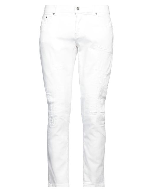 Dondup White Denim Trousers for men