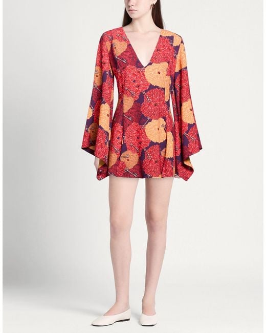 ALESSANDRO ENRIQUEZ Red Mini Dress Polyester, Elastane