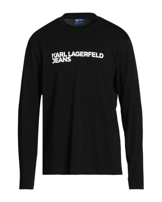 Karl Lagerfeld Black Klj Regular Lslv Tee T-Shirt Organic Cotton for men