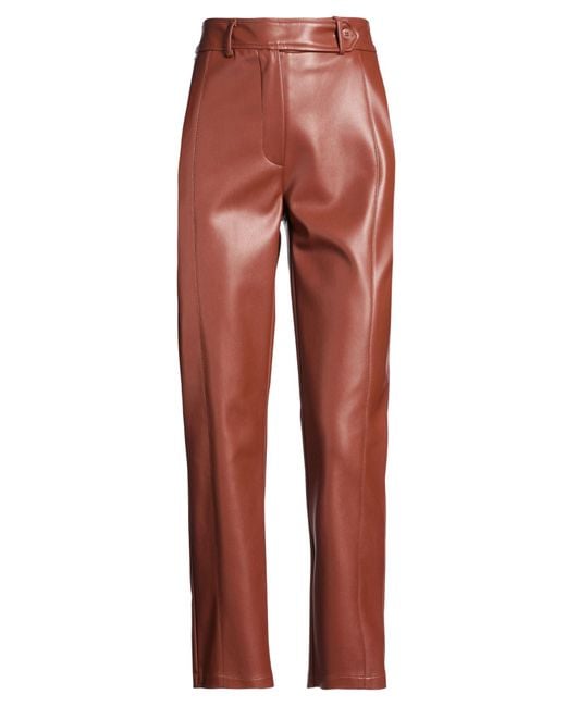 Manila Grace Red Pants Polyester, Polyurethane