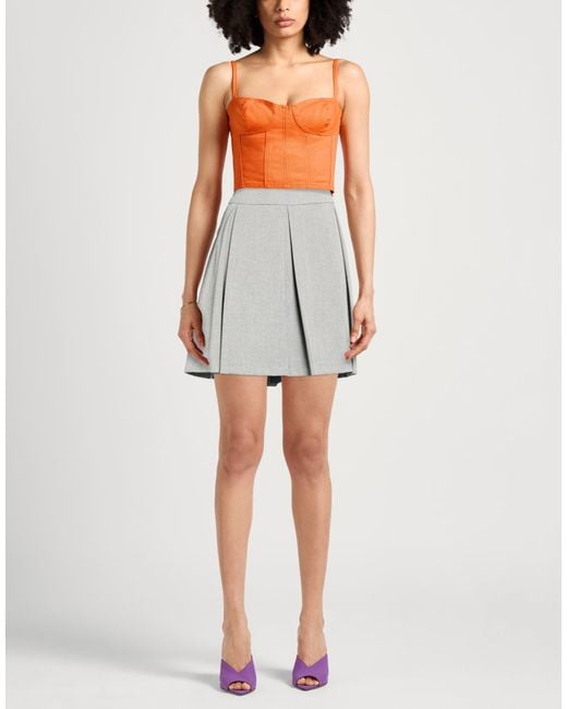 Caractere Gray Mini Skirt Polyester, Viscose, Elastane
