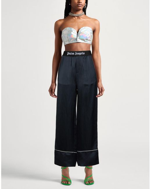 Palm Angels Blue Pants Linen, Viscose, Polyamide, Polyester, Elastane