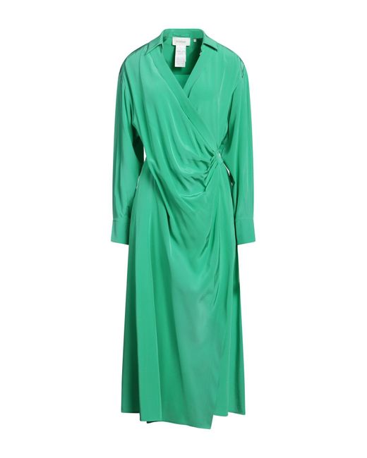 Sportmax Green Midi Dress Silk