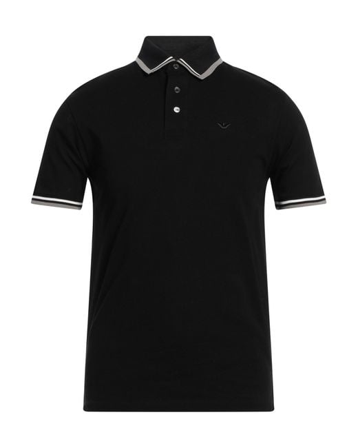 Emporio Armani Black Polo Shirt Cotton for men