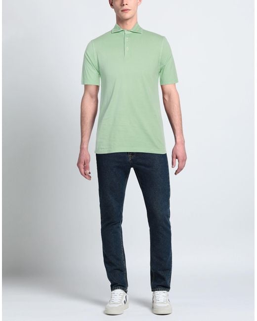 FILIPPO DE LAURENTIIS Green Polo Shirt for men