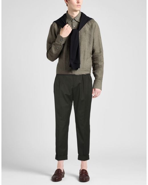 Paolo Pecora Gray Dark Pants Polyester, Viscose, Elastane for men
