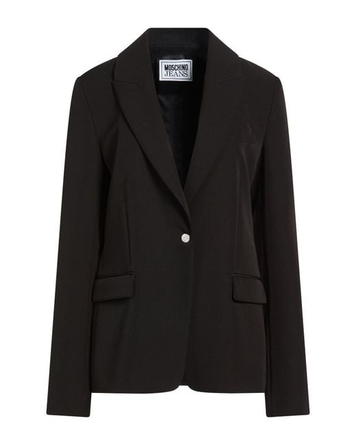Moschino Black Blazer Polyester, Elastane
