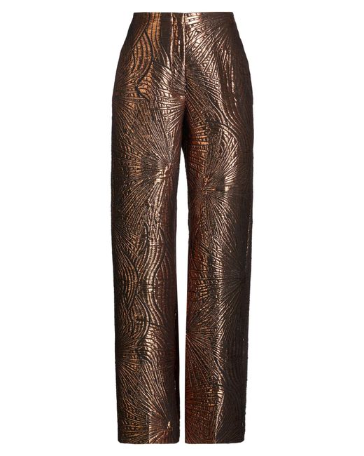 Forte_forte Brown Pants Polyamide, Polyester, Cotton, Metallic Polyester