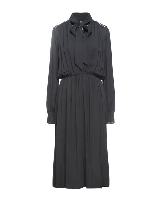 Manila Grace Black Midi Dress Viscose, Polyester, Elastane