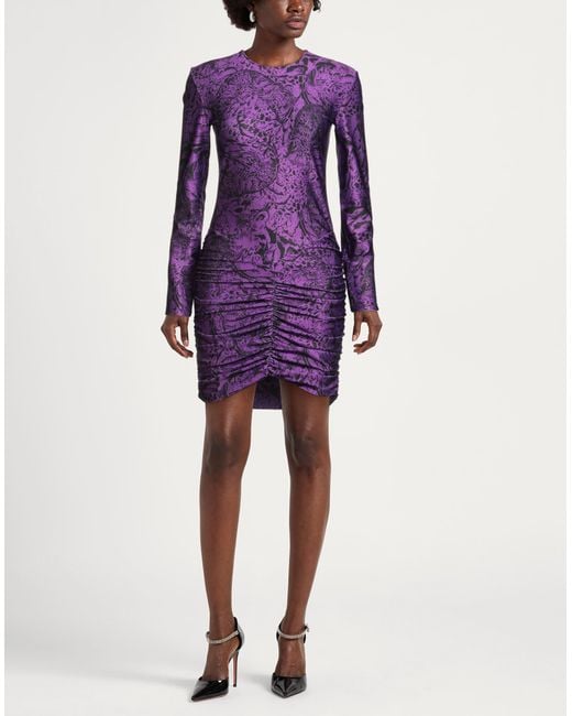 Just Cavalli Purple Mini Dresses