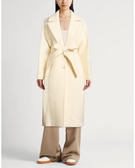 Patrizia Pepe White Coat Virgin Wool, Mohair Wool, Polyamide