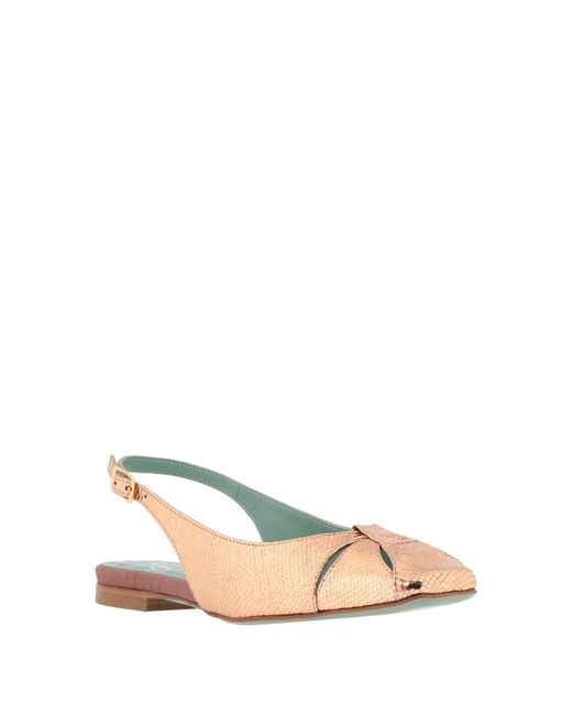 Paola D'arcano Natural Ballet Flats Leather