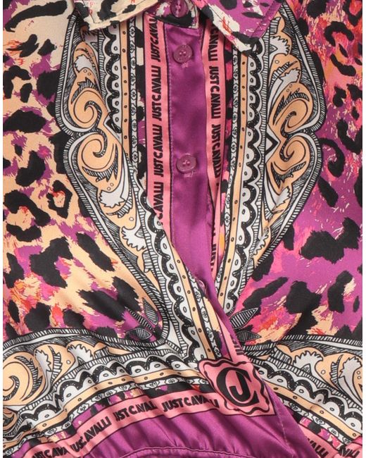 Just Cavalli Red Mauve Shirt Polyester