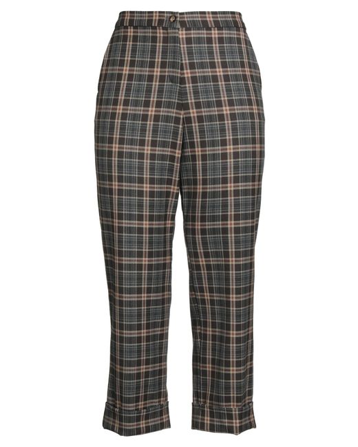 Elena Miro Gray Pants Polyester, Viscose, Elastane