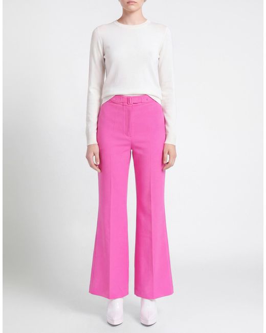 Maje Pink Fuchsia Pants Polyester, Viscose, Elastane