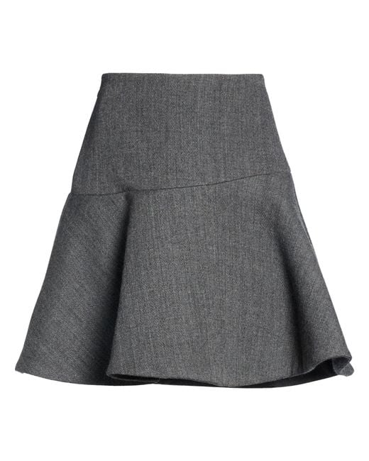 Jil Sander Gray Mini Skirt Virgin Wool, Polyamide