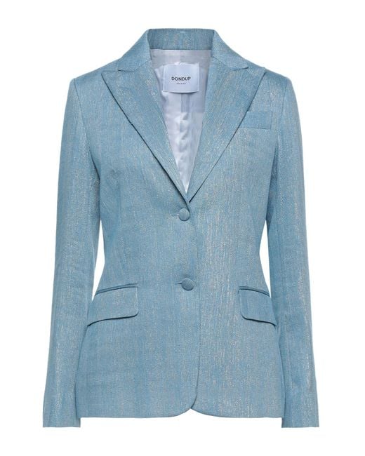 Dondup Linen Suit Jacket in Azure (Blue) - Lyst