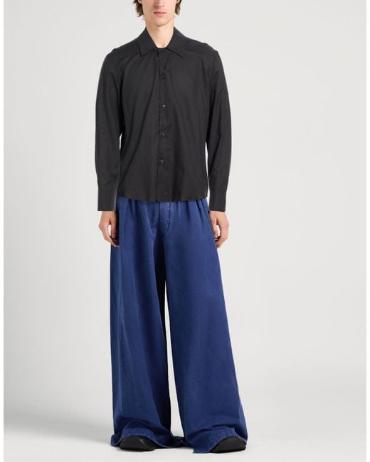 Courreges Black Shirt Cotton, Silk for men