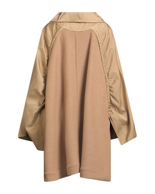 Alberta Ferretti Natural Coat Polyester, Virgin Wool