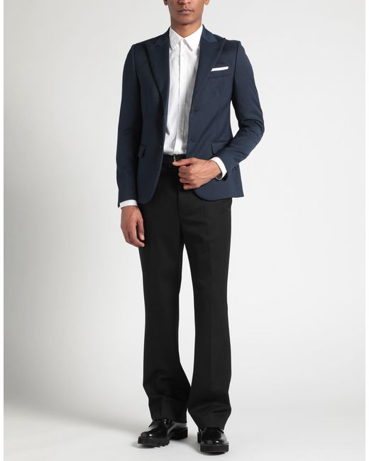 Daniele Alessandrini Blue Midnight Blazer Polyester, Viscose, Elastane for men