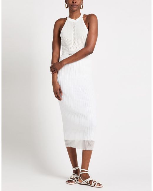 Sportmax White Midi Skirt