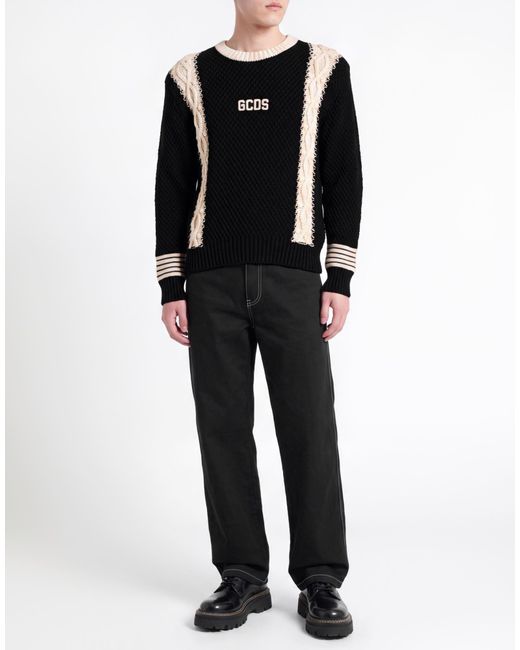Gcds Black Sweater Polyacrylic, Wool for men