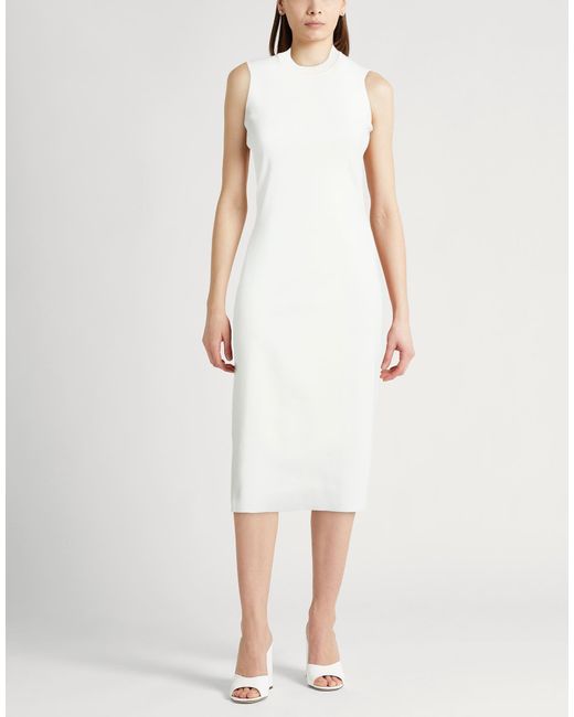 Agnona White Midi Dress Viscose