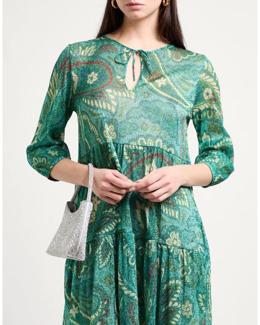 Siyu Green Mini Dress Polyester, Polyamide