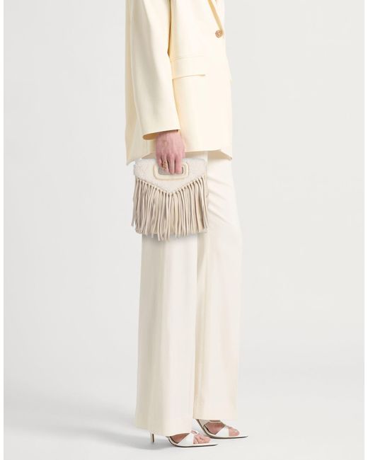 Maje Natural Handbag Sheepskin, Polyester