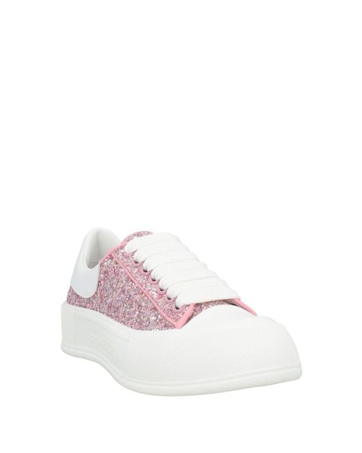 McQueen Pink Sneakers Textile Fibers, Leather