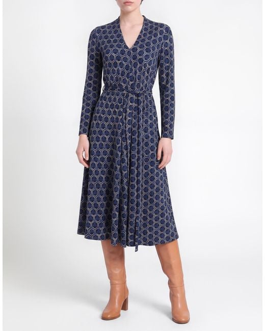 Siyu Blue Midi Dress Viscose, Elastane