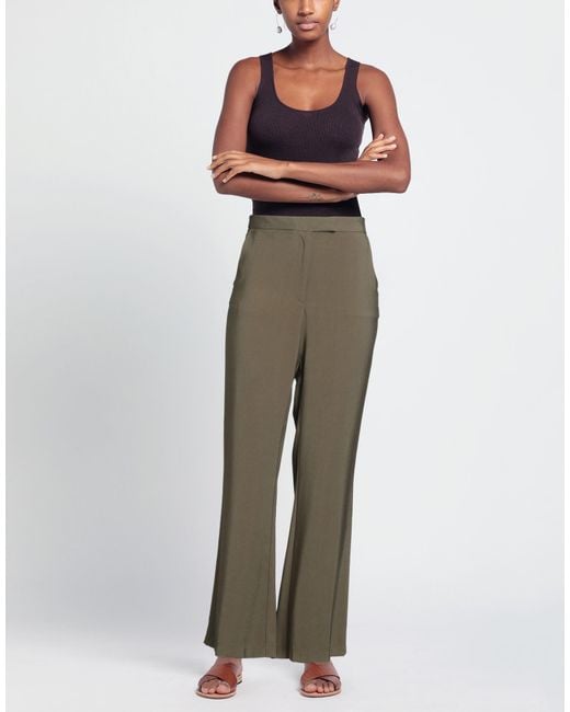 Soallure Gray Pants Viscose, Polyester