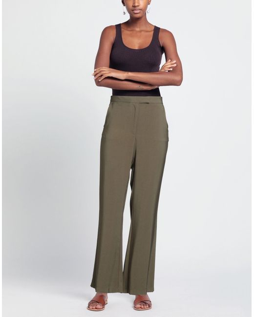 Soallure Gray Pants Viscose, Polyester