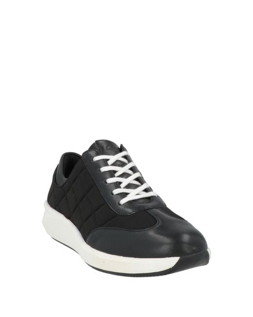 Clarks Black Sneakers Leather, Textile Fibers
