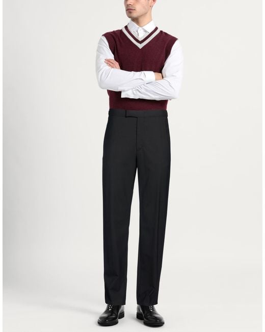 Windsor. Black Pants Virgin Wool, Elastane for men