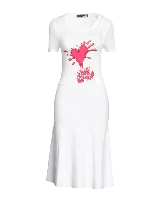 Love Moschino White Midi Dress