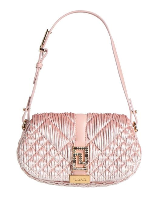 Versace Pink Handbag Polyester, Elastane, Lambskin