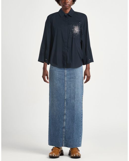 Jijil Blue Shirt Cotton, Polyamide, Elastane