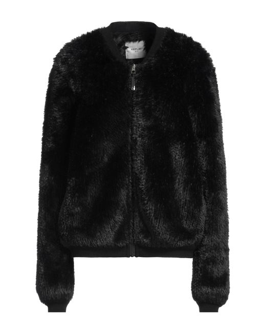 Replay Black Shearling- & Kunstfell