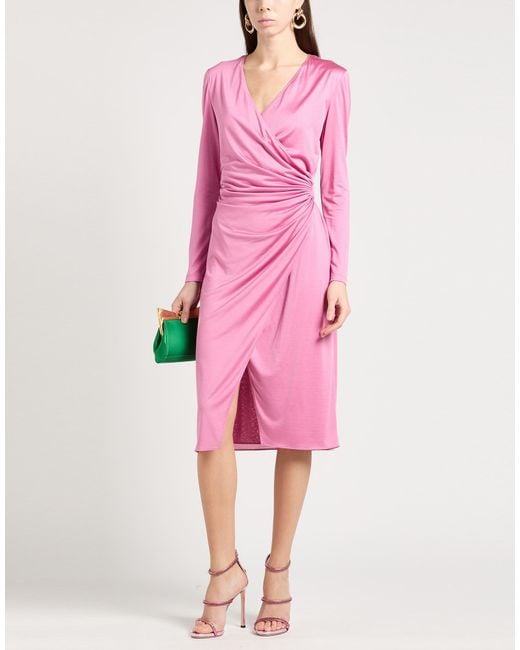 Tom Ford Pink Midi Dress Silk, Polyamide, Elastane, Polyester