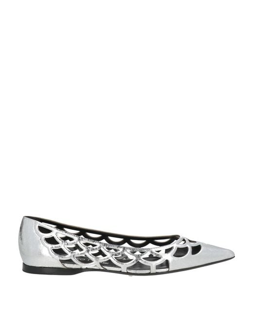 Sergio Rossi White Ballet Flats Leather