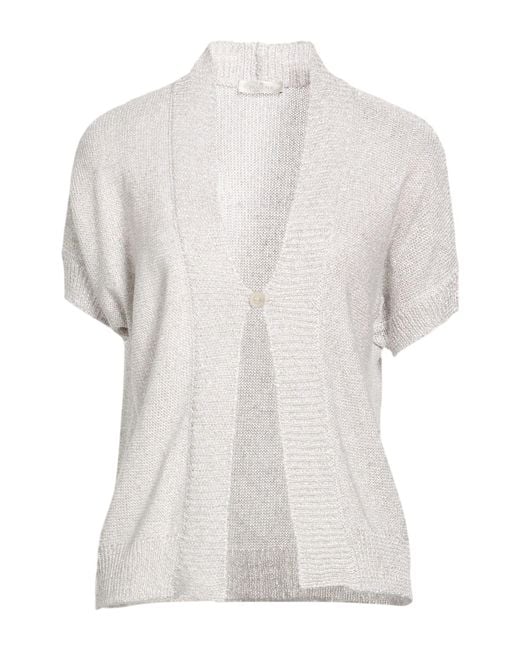 Panicale White Cardigan Polyester, Linen
