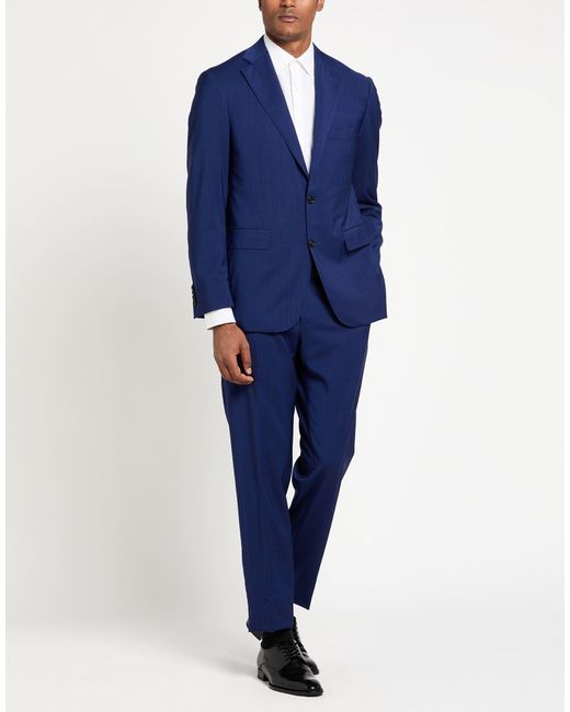 Canali Blue Bright Suit Wool for men