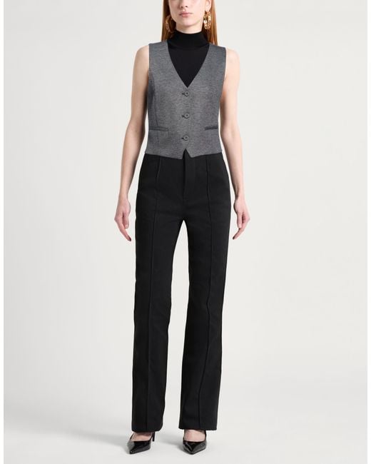 iBlues Gray Tailored Vest Viscose, Polyester, Elastane